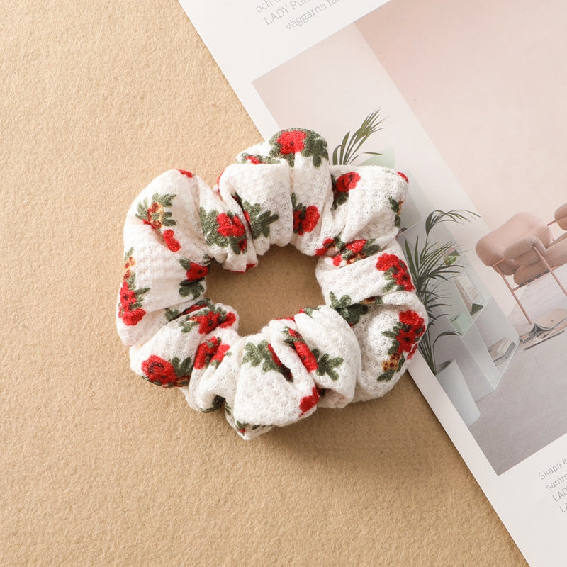 Plaid Print Large Intestine Ring Women's Hair Tie