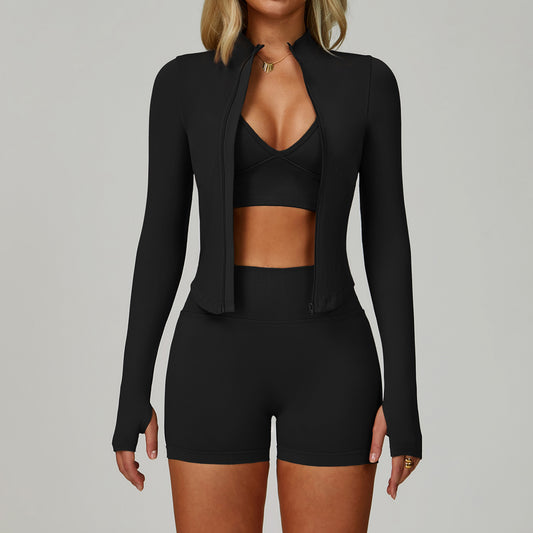 Seamless Tight Yoga Waist Outdoor Sports Suit