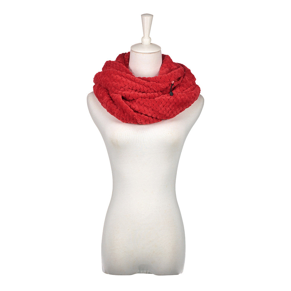 Warm Scarf Unlimited Zipper Travel Pocket Bib