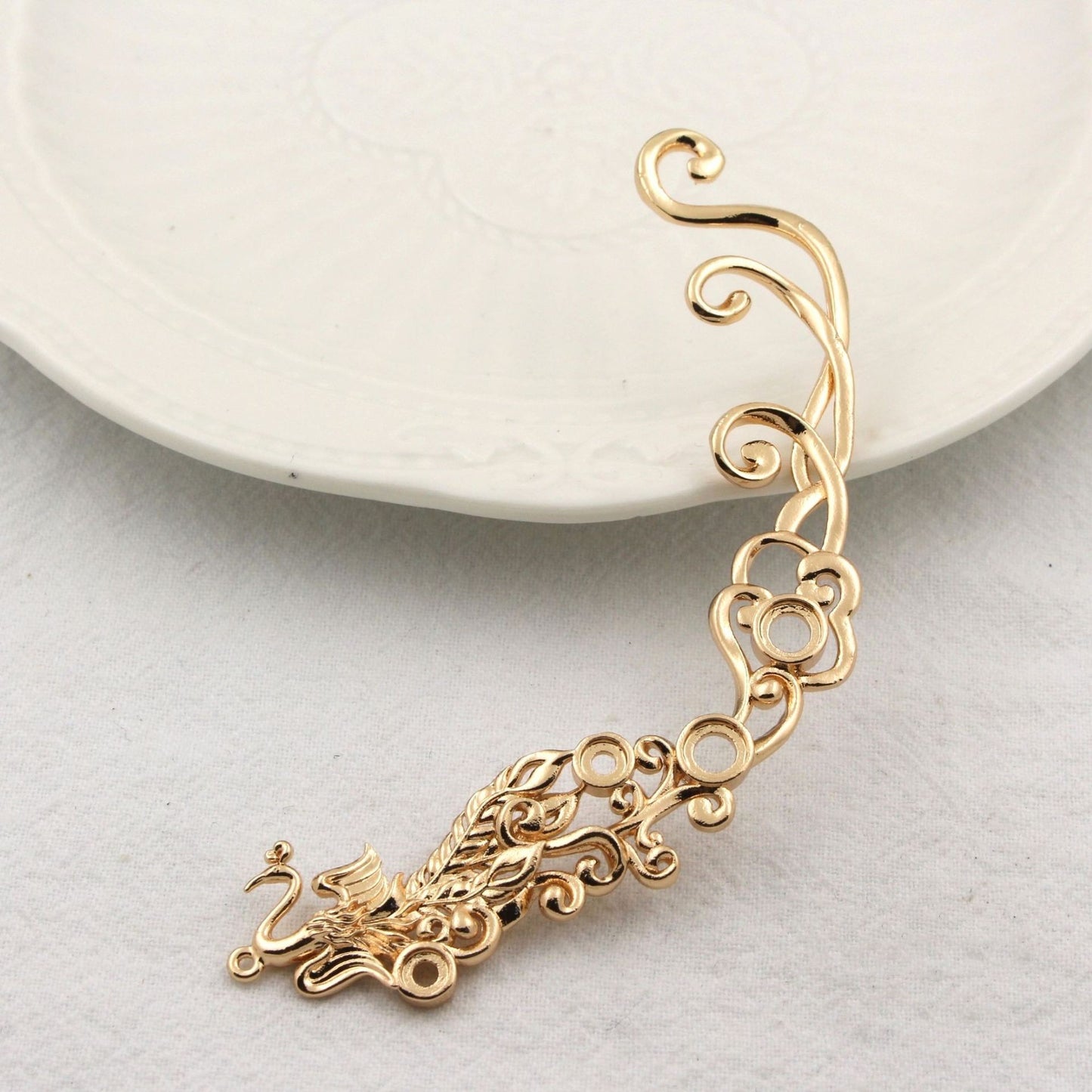 Cast Copper Color Preserving Auspicious Cloud Double-sided Phoenix Pendant