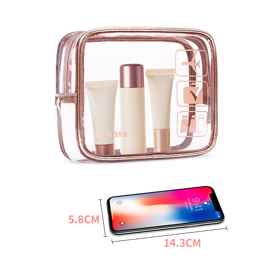 Pvc Cosmetic Bag Fashion Portable Three-piece Simple Waterproof Transparent