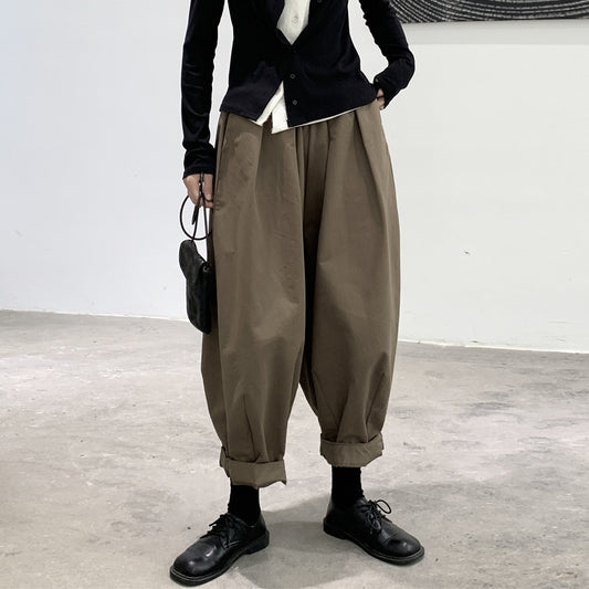 Dark Black Casual Women's Loose Pants
