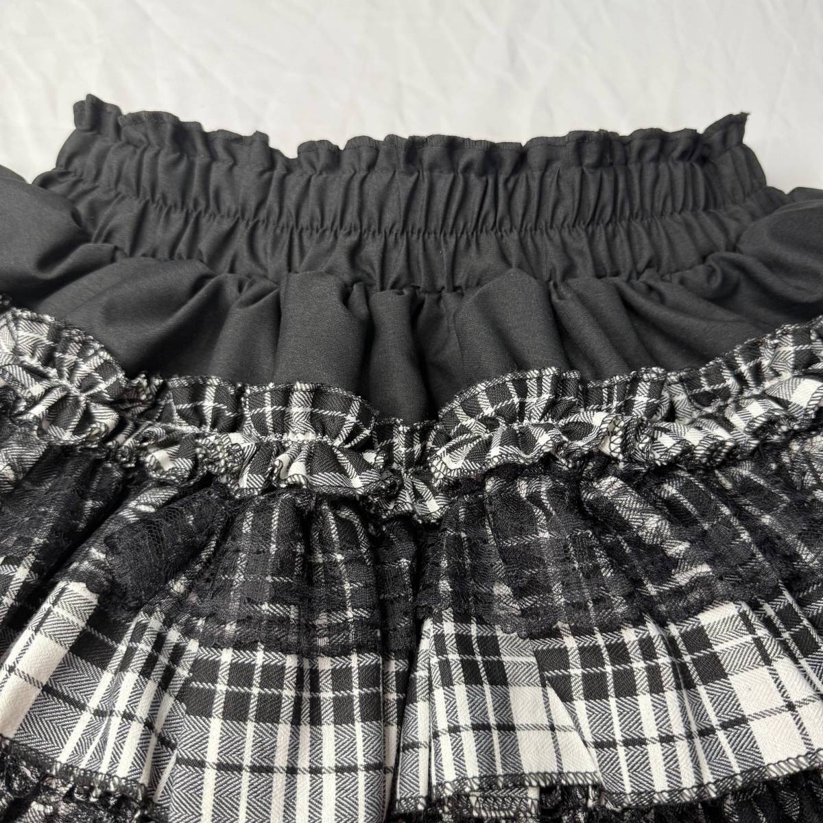 Dark Yabi Sweet Cool Hot Girl Punk Black Red Grace Puffy Cake Skirt With Lining