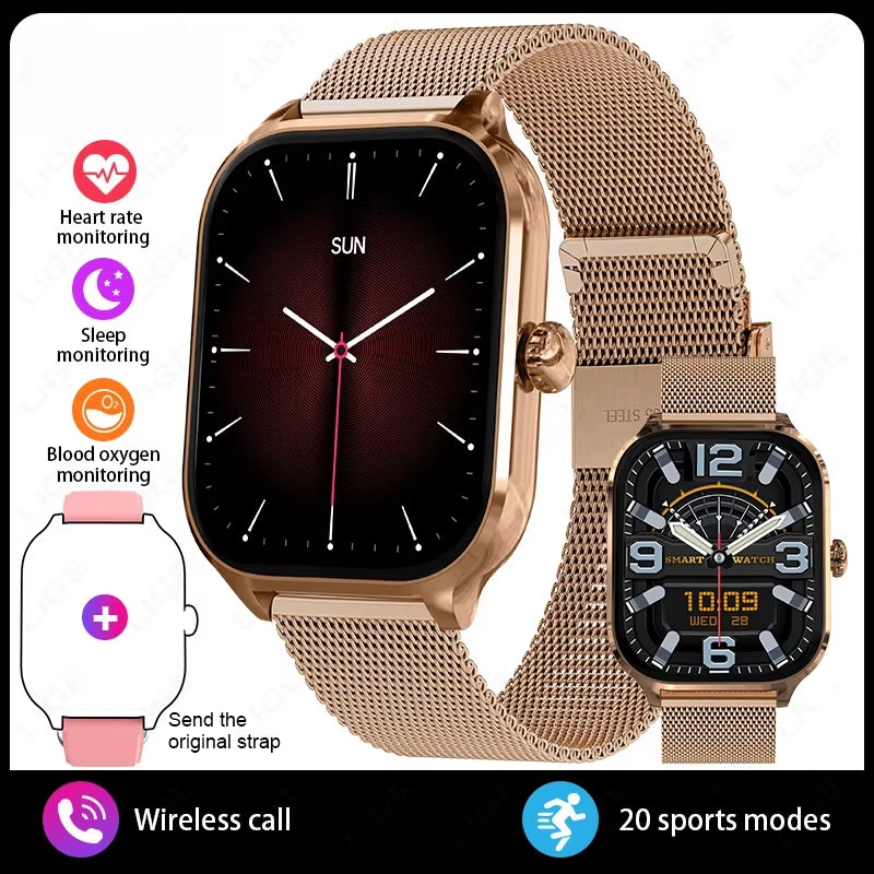 2025 New Fashion Smart Watch Heart Rate Monitor Sports Fitness Watch Waterproof Voice Calling Smart Watch for Huawei Xiaomi