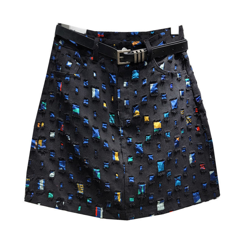 Design Sense Denim Hip-wrapped Skirt
