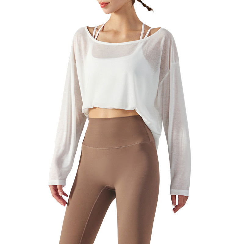 Yoga Yoga Clothes Women's Loose Long Sleeve Lightweight Quick-drying Sports Workout Blouse