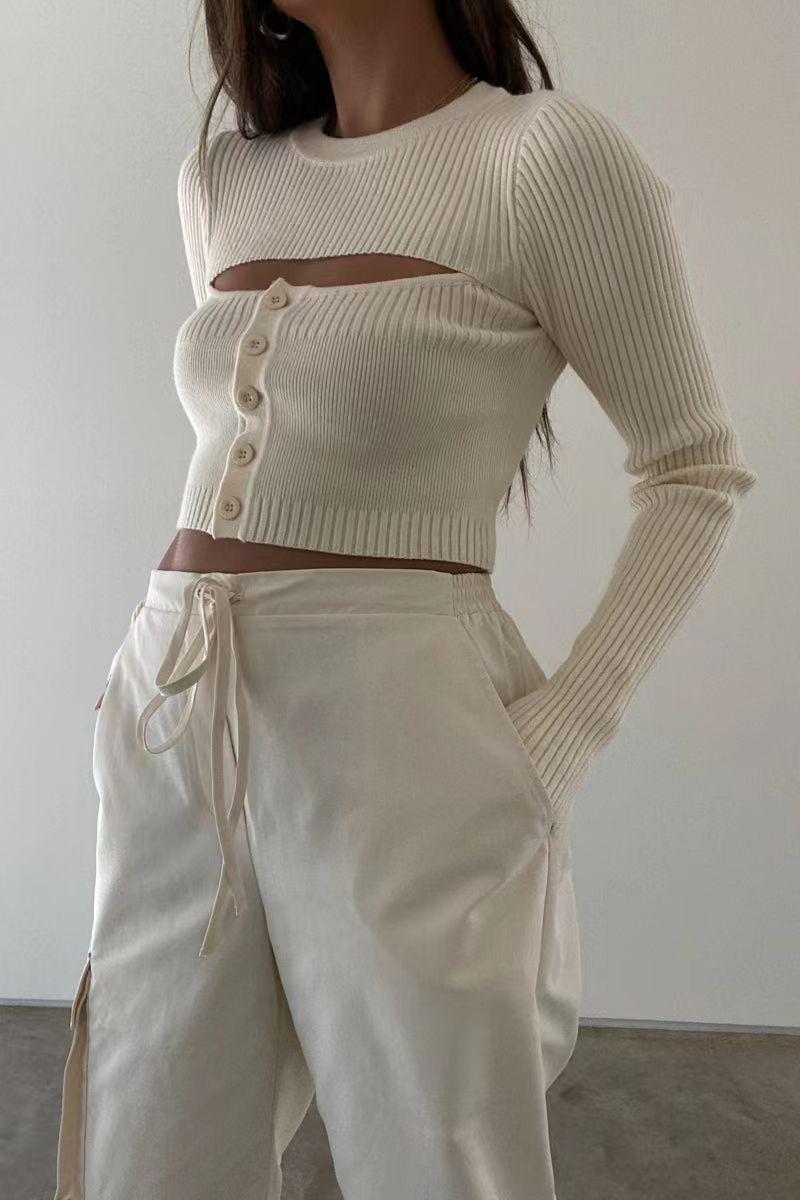 Mid-waist Three-dimensional Pocket Trousers