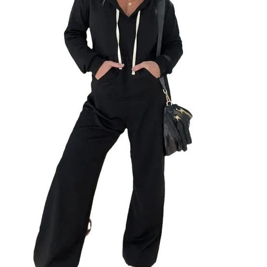 Autumn And Winter One-piece Leisure Solid Color Hoodie
