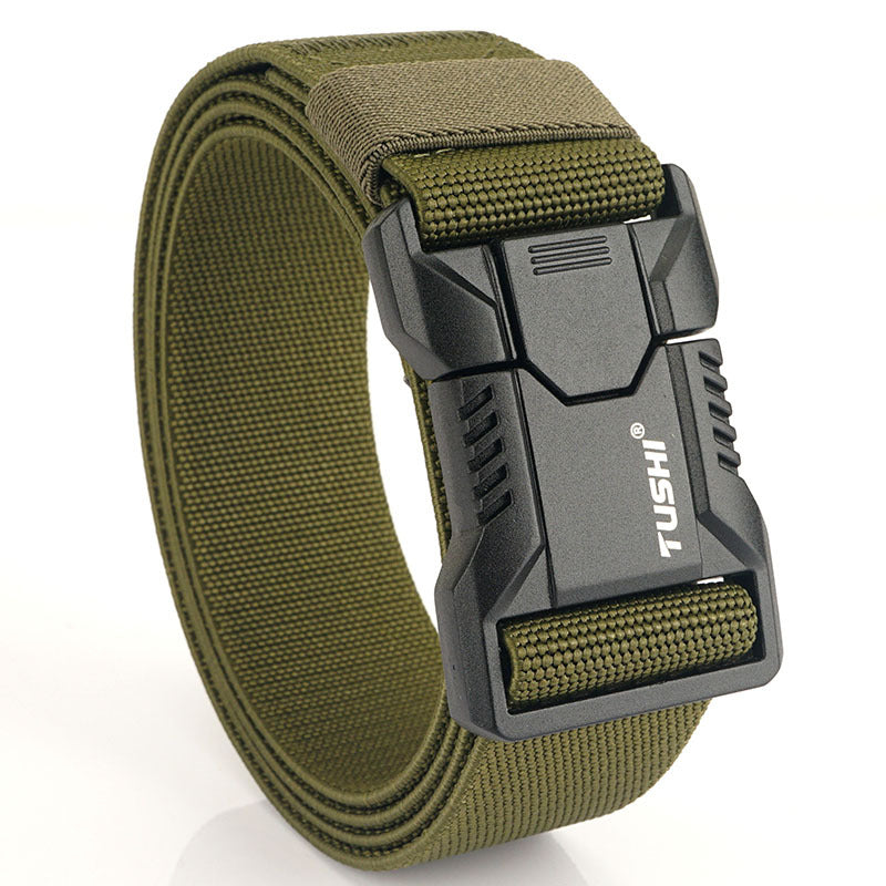 Tactical Aluminum Alloy Release Buckle Training Elastic Nylon Waistband