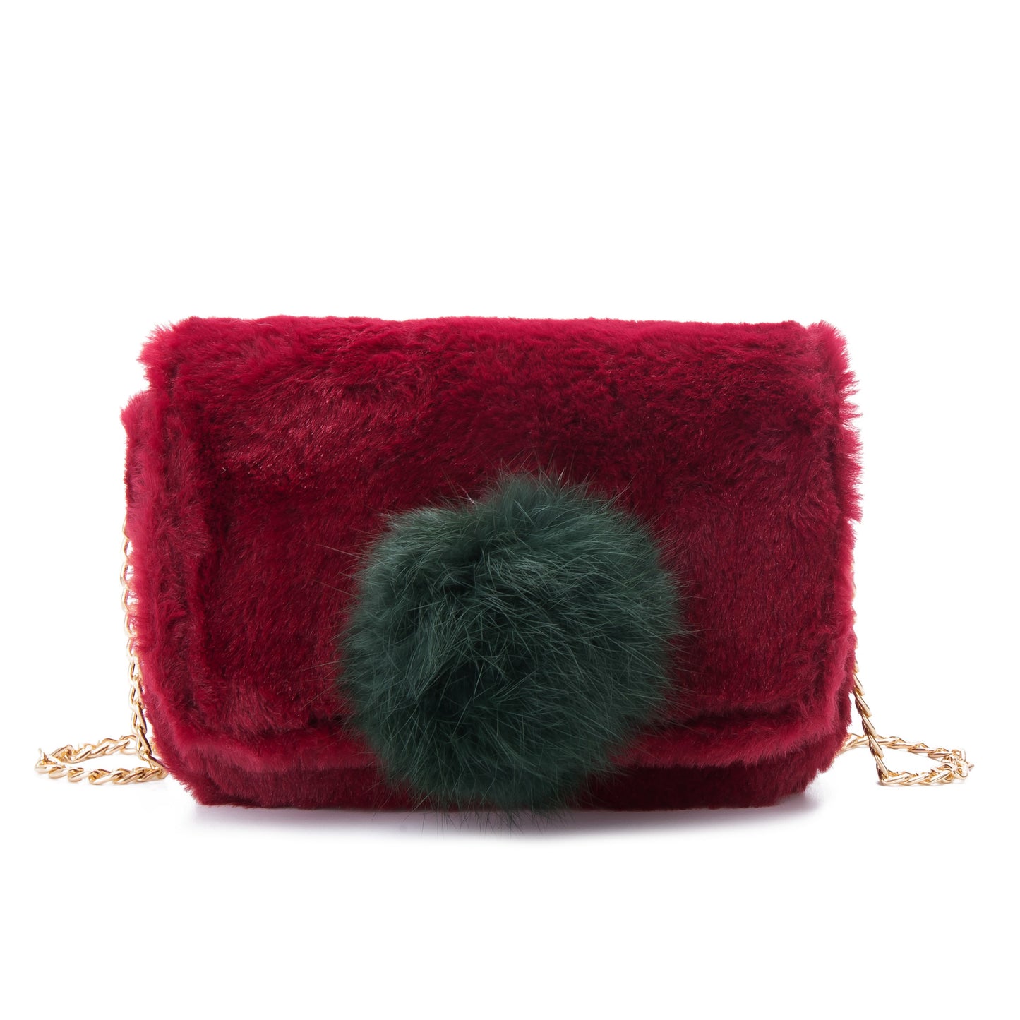 In the winter of new color hair ball bag small package fur fashion rabbit hair Satchel Bag chain
