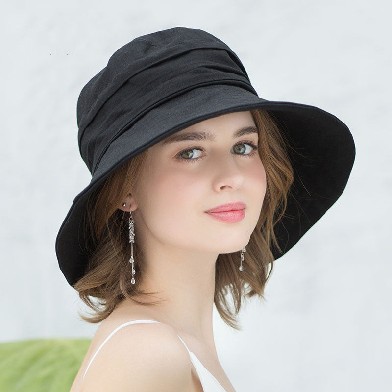 Contrasting Color Literary Hat Travel Foldable Hat