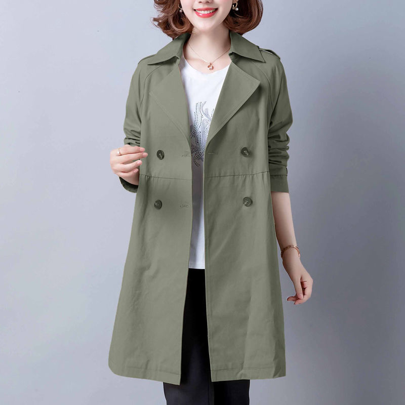 New Women's Solid Color Loose Trench Coat