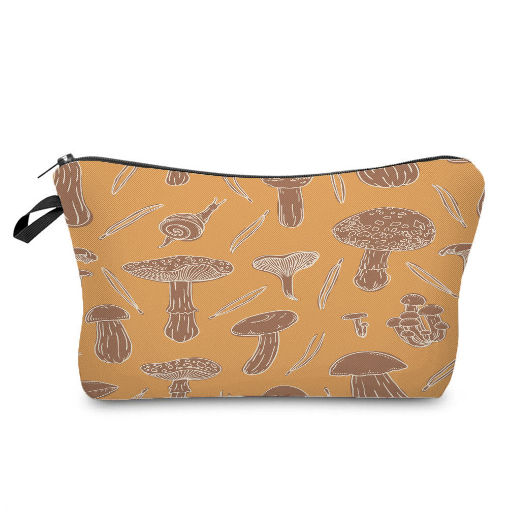 Cartoon Mushroom Dumpling Type Printed Makeup Bag