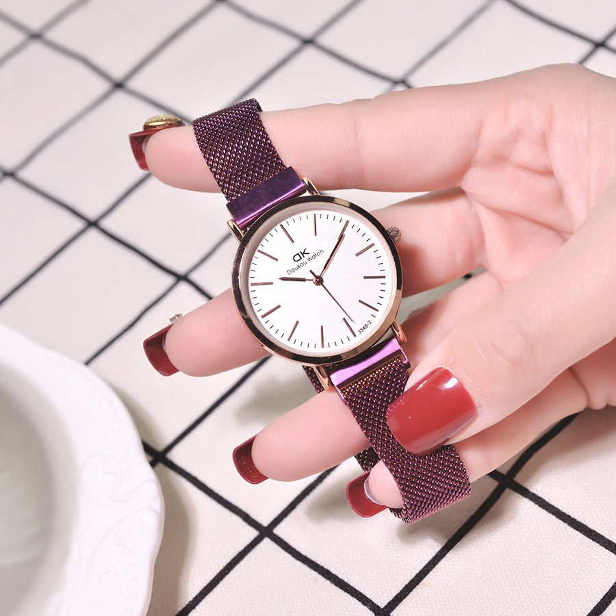 Simple waterproof mesh strap quartz watch women