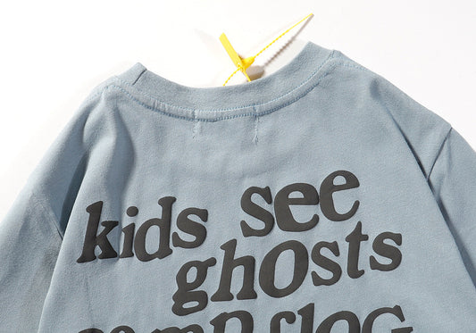 Washed Vintage Distressed Heart Letter High Street Short Sleeve T-Shirt