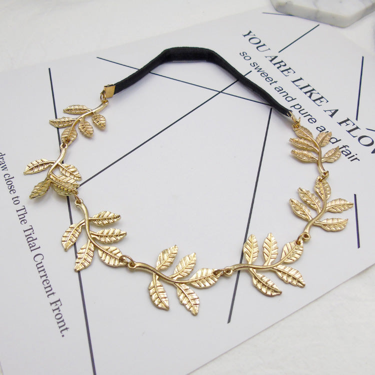 Simple metal tree leaf headband