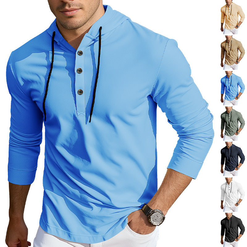 Fashionable Casual Half-cardigan Hoodie Long-sleeve Shirt