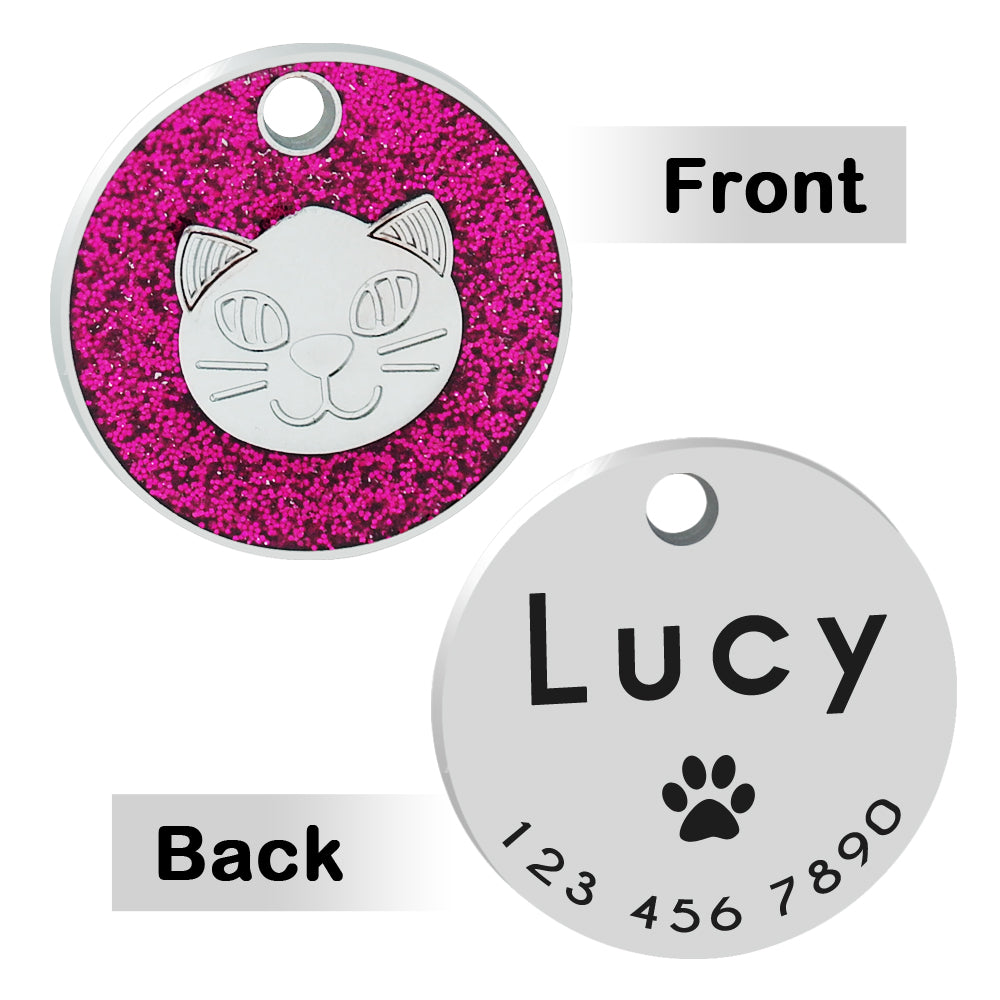 Round keychain pet cat card