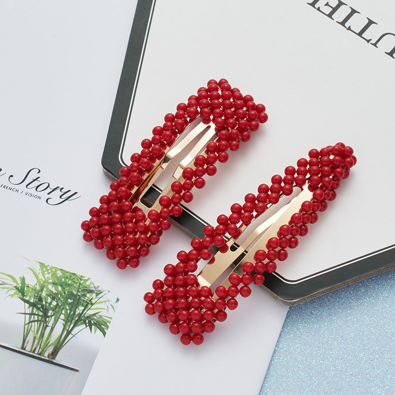 colorful pearl hairpin