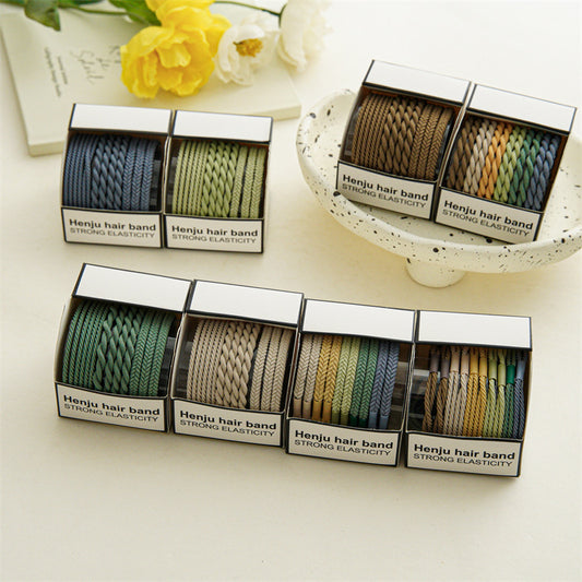 Summer Highly Elastic Rubber Band Women's Hair Rope Headdress Simple Woven Headband Durable