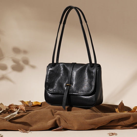 Genuine Leather Niche Retro Crossbody Commuter Large Capacity Leather Messenger Bag