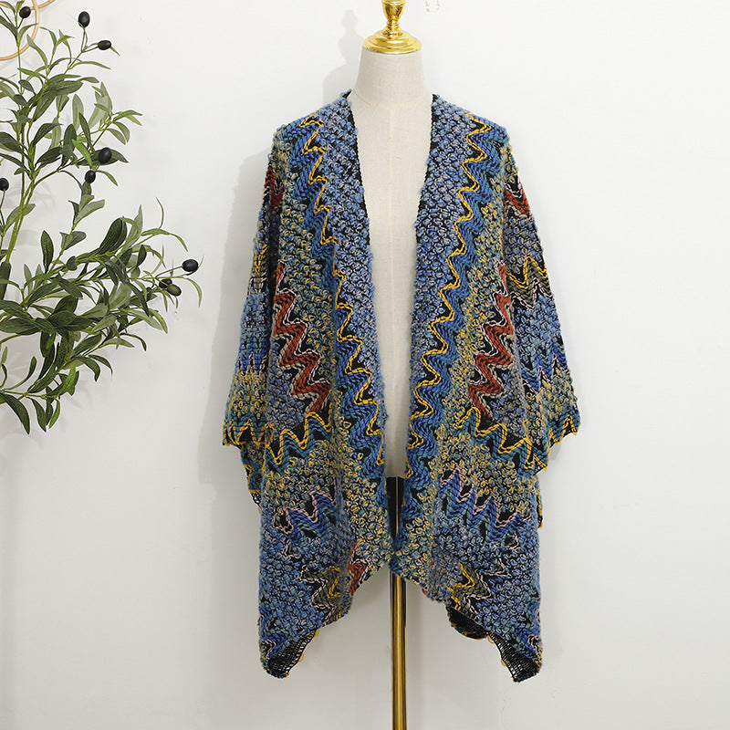 Bohemian Pocket Knit Shawl Outer Match
