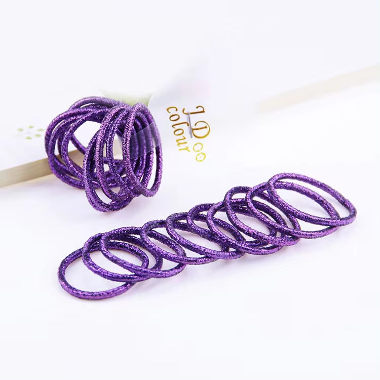 10-pack High Elastic Shiny Children's Thumb Rubber Band Gold Leaf Hair Band Accessories