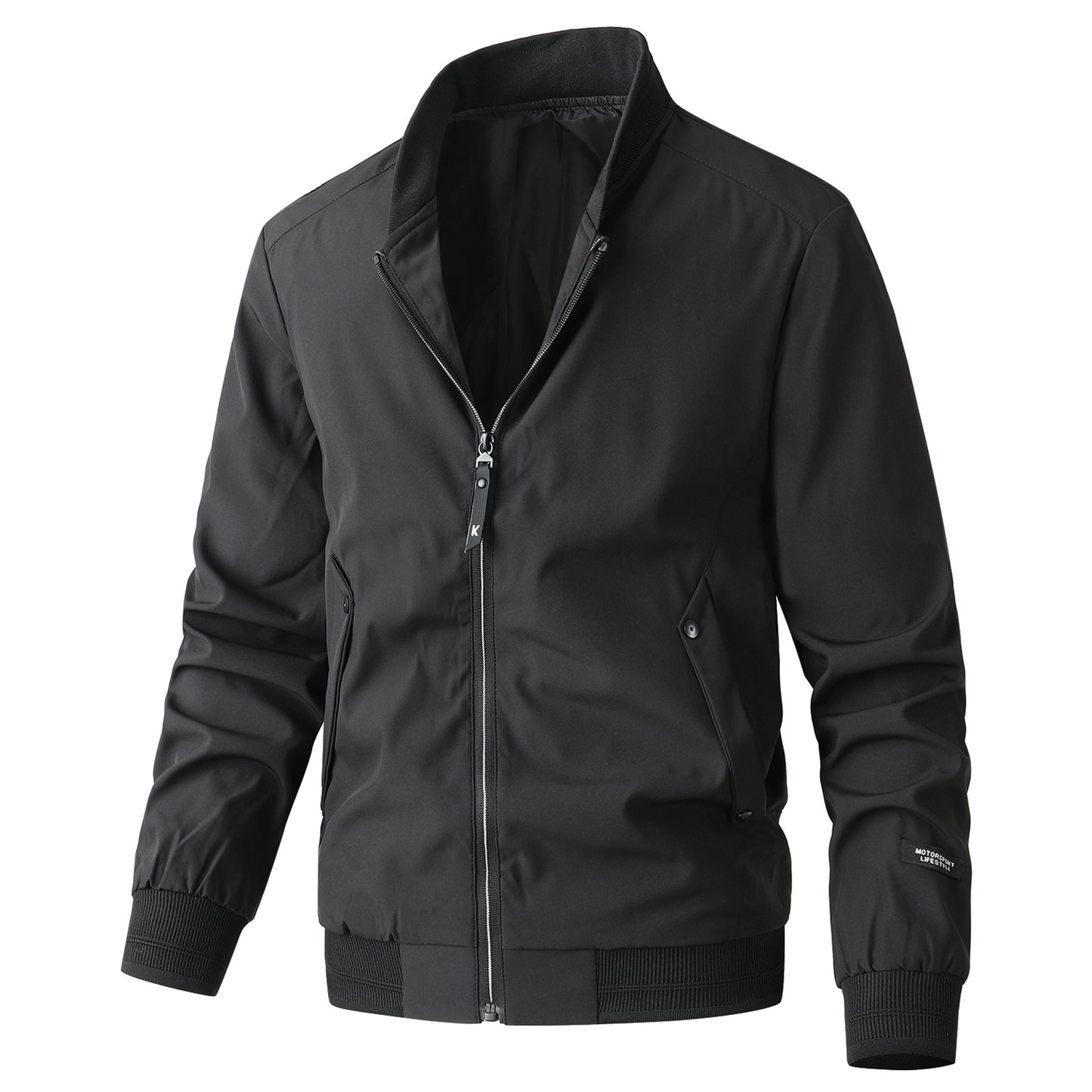 Men's Fashion Casual Solid Color Black Jacket