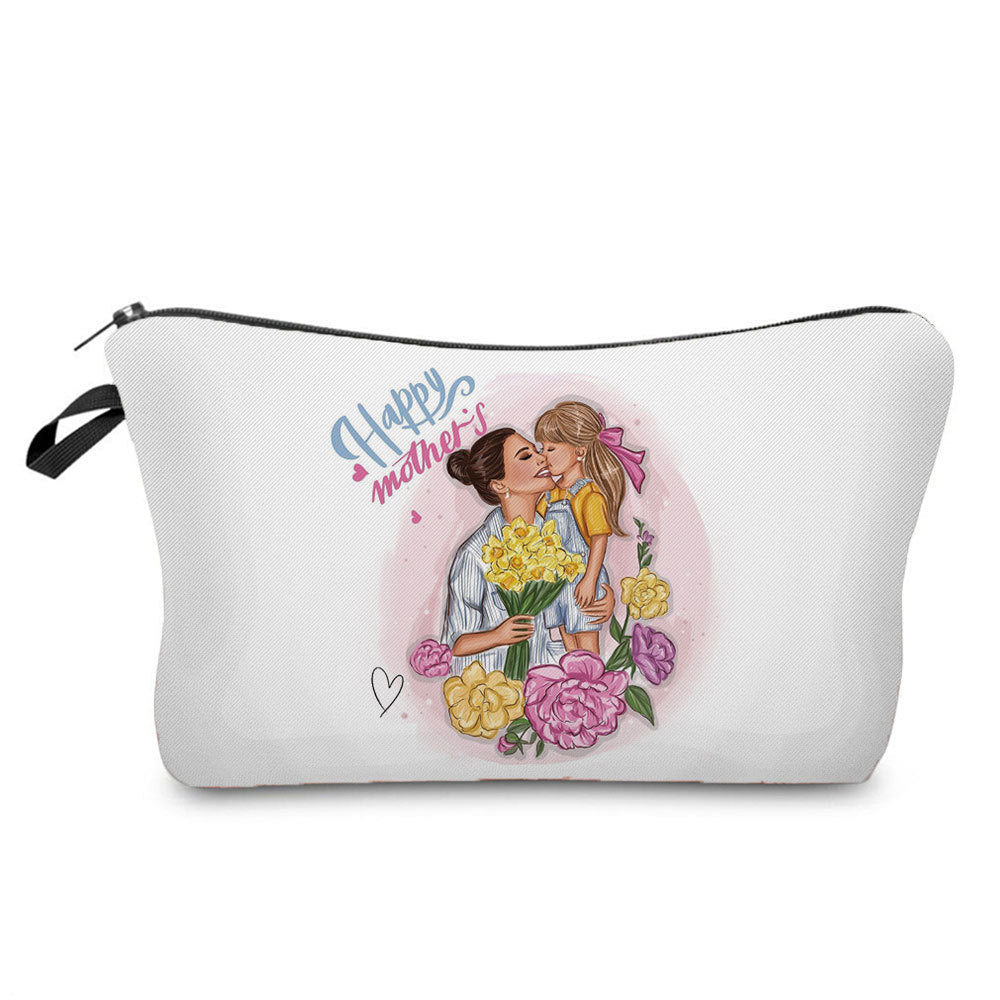 Mother And Daughter Printed Cosmetic Bag Storage And Portable