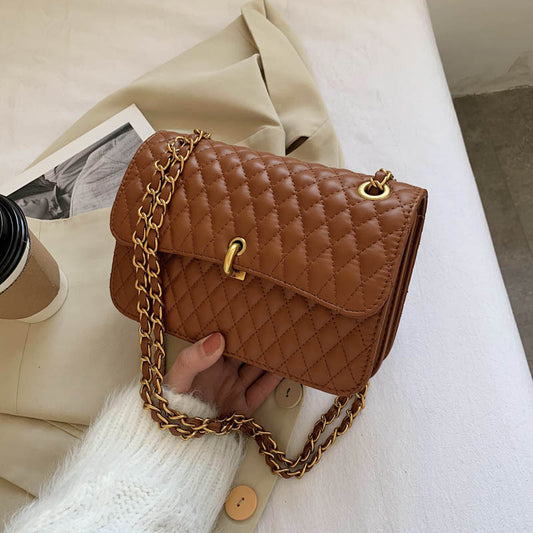 Fashion And Popular One-shoulder Messenger Bag Net Red Ins Rhombus Chain Small Square Bag