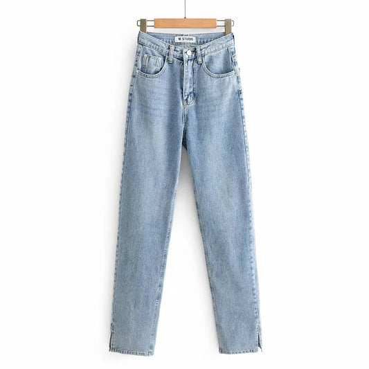 Side Slits And Mopping The Floor Are Thin Straight-leg Pants
