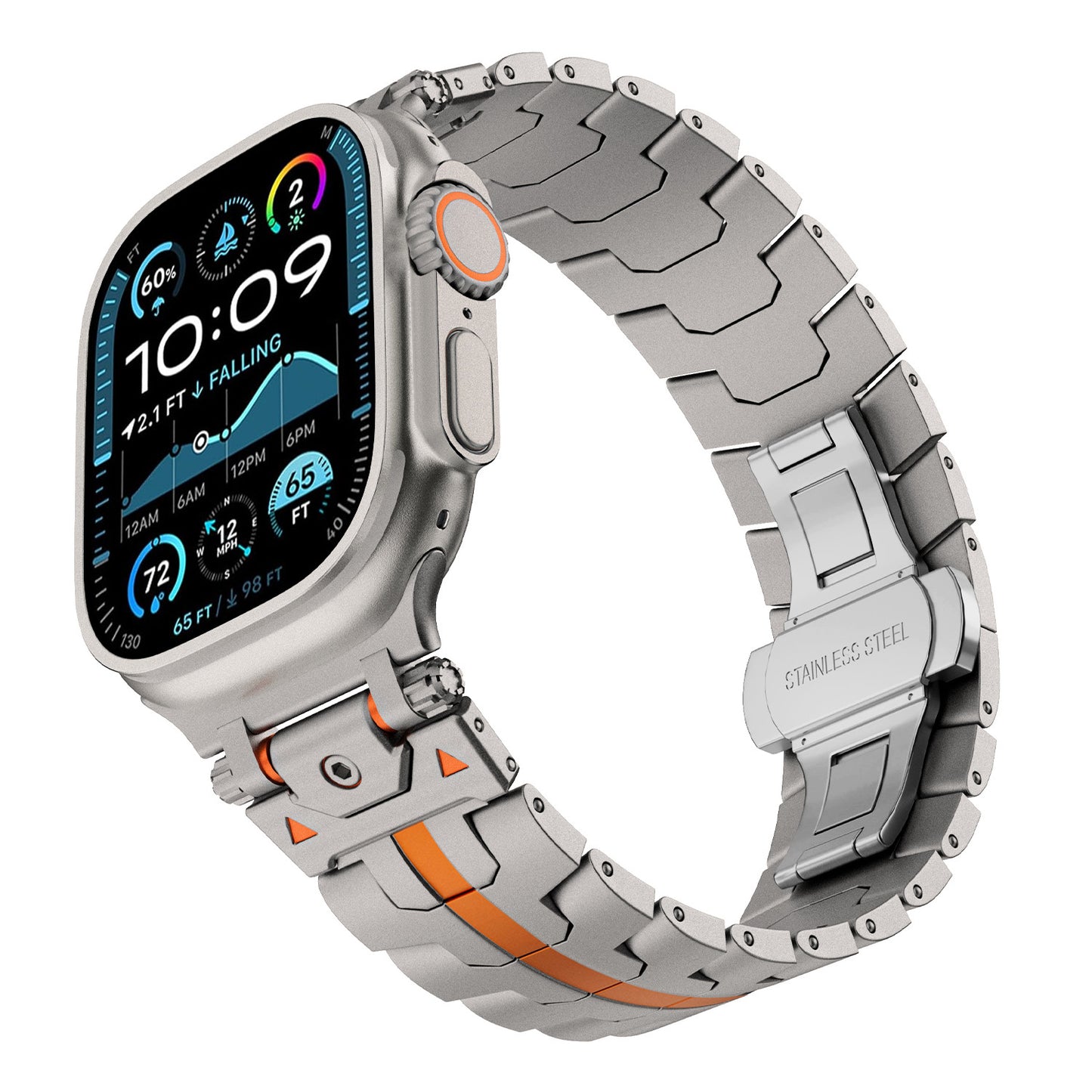 Mens Simple Versatile Stainless Steel Strap For Watch Ultra