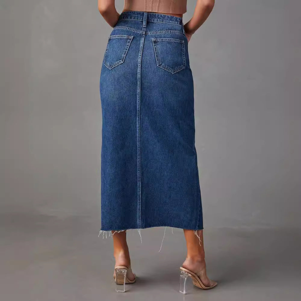 Dame Mode Slankende Denim Nederdel