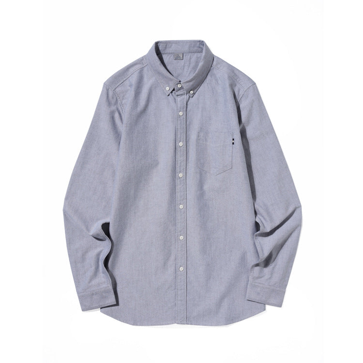 Autumn And Winter Men's Long-sleeved Casual Solid Color Shirt