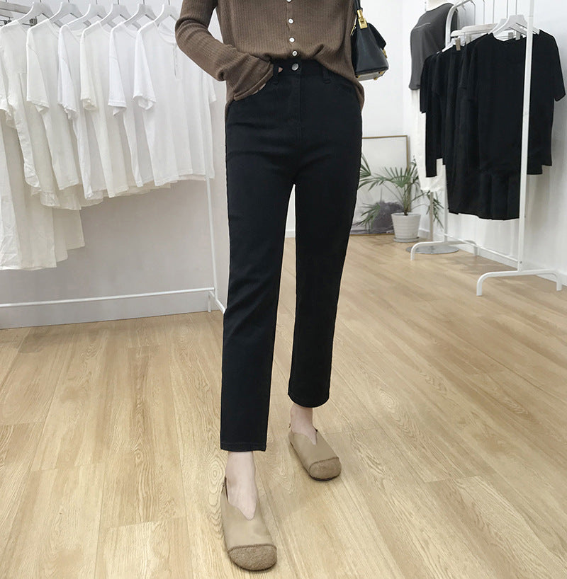 straight-leg jeans