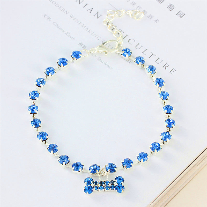Rhinestone Bone Pendant Rhinestone Necklace