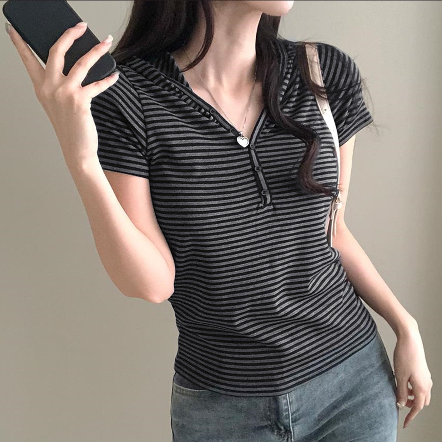 Sweet And Spicy Style Contrast Color Striped Zipper Hooded T-shirt