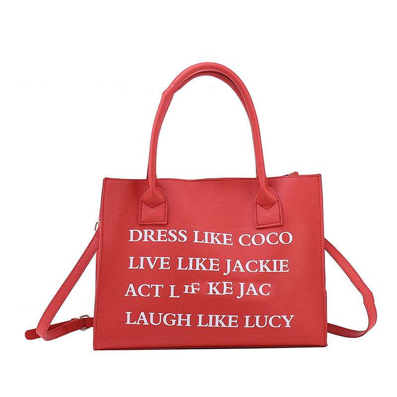 New Large-capacity Simple Printed PU One-shoulder Messenger Bag