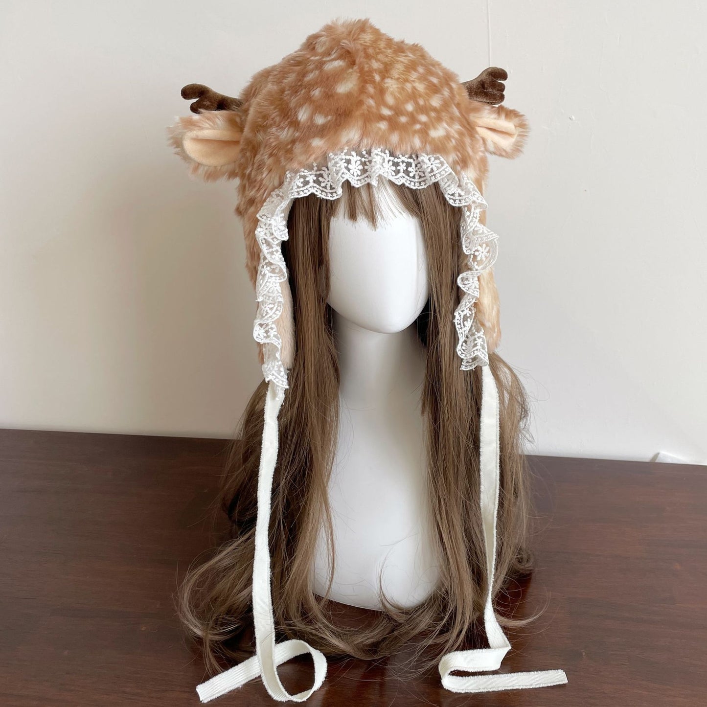 Girls Dress Up Plush Elk Warm Earflaps Cap