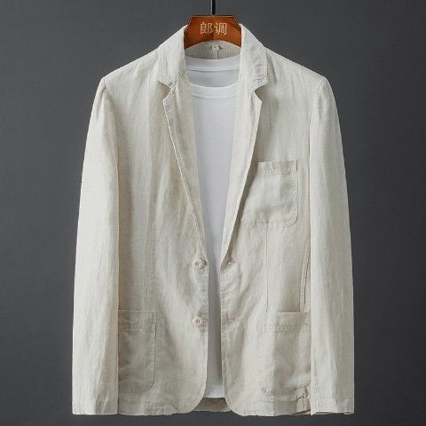 Solid Color Suit Linen Men's Spring And Summer