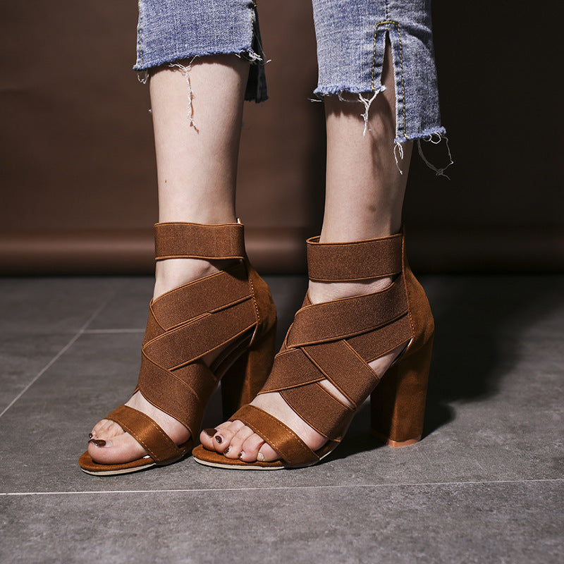Cross strap sandals