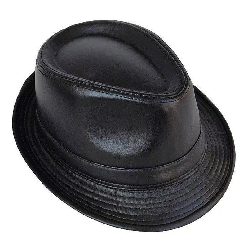 Men's Simple Fashion Leather Jazz Top Hat