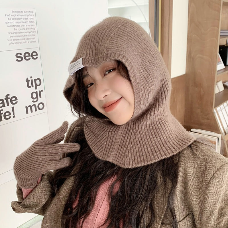 Knit Hat With A Bib