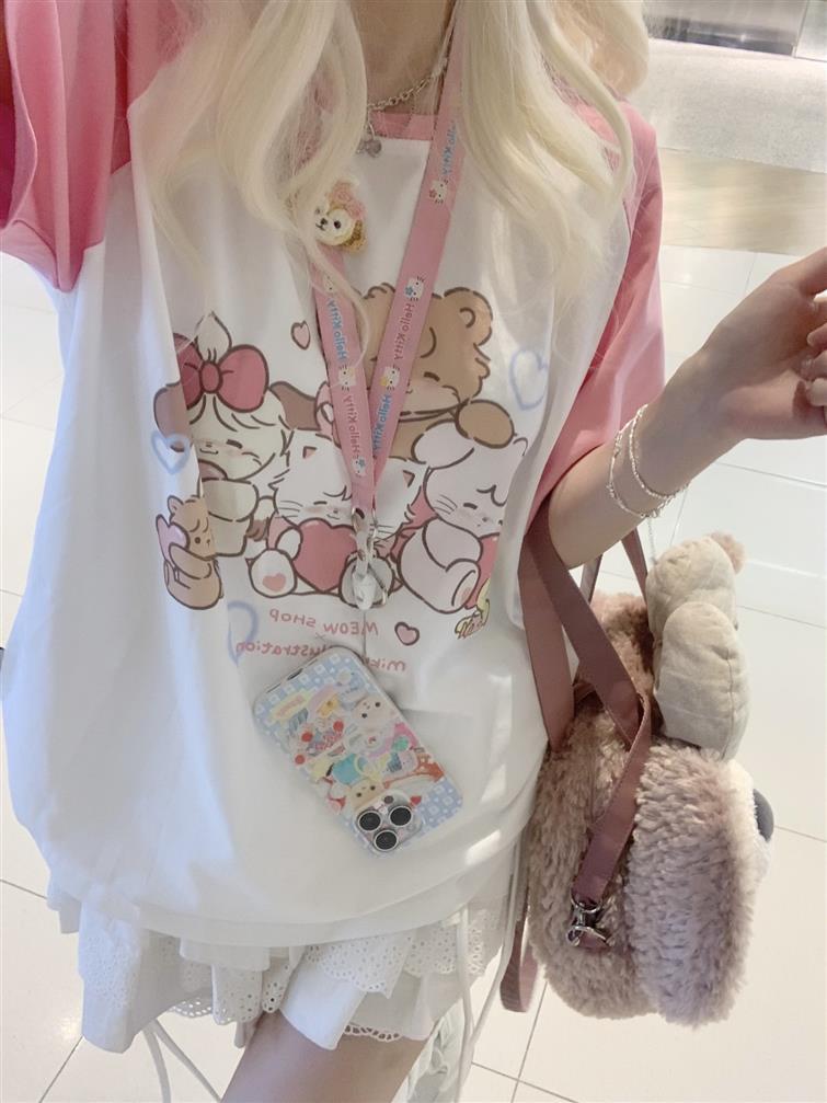 Raglan Sleeve Printed Hot Girl