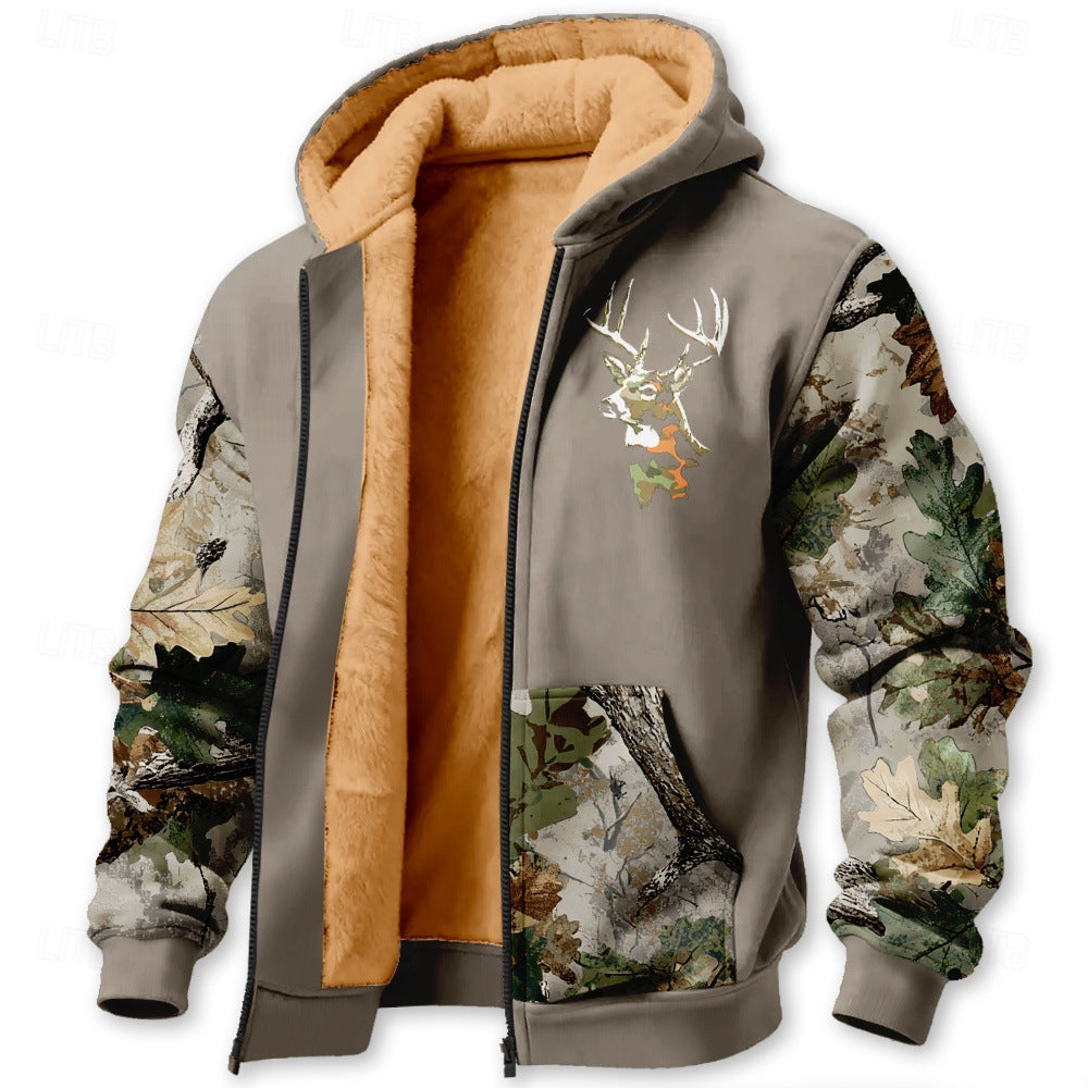 Zippered Patch-pocket Insulated Cotton Jacket