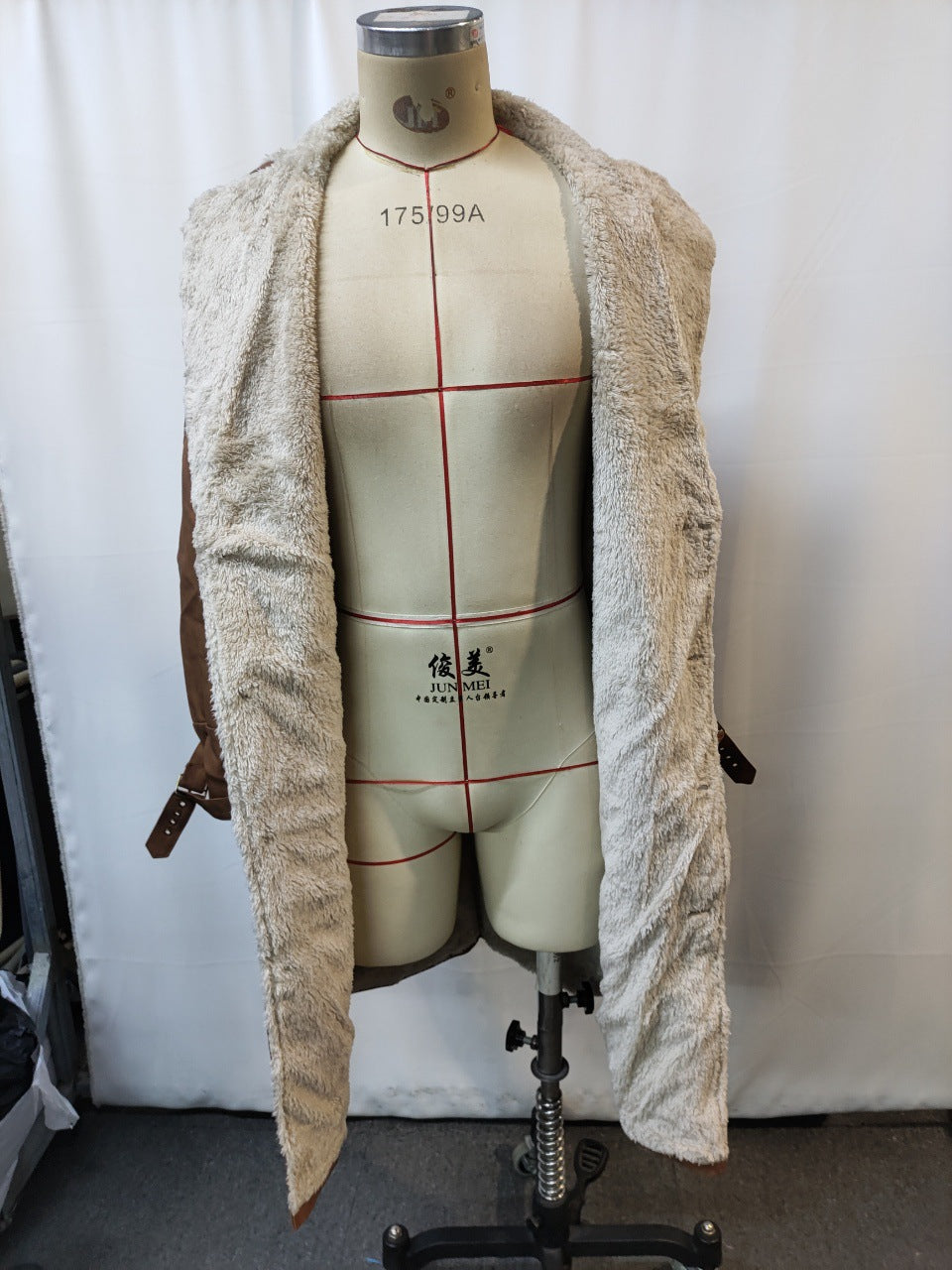 Men's Retro Brown Suede Long Coat Jacket
