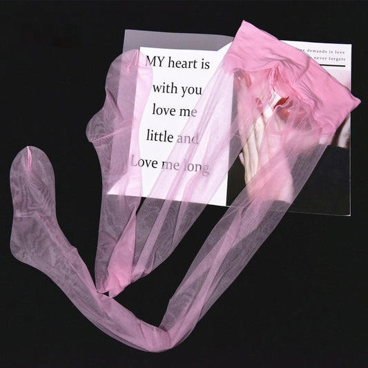 Born Smooth Black Silk Stockings Toe Transparent Seamless Ultra-thin Sexy Cored Silk Open-end Pantyhose