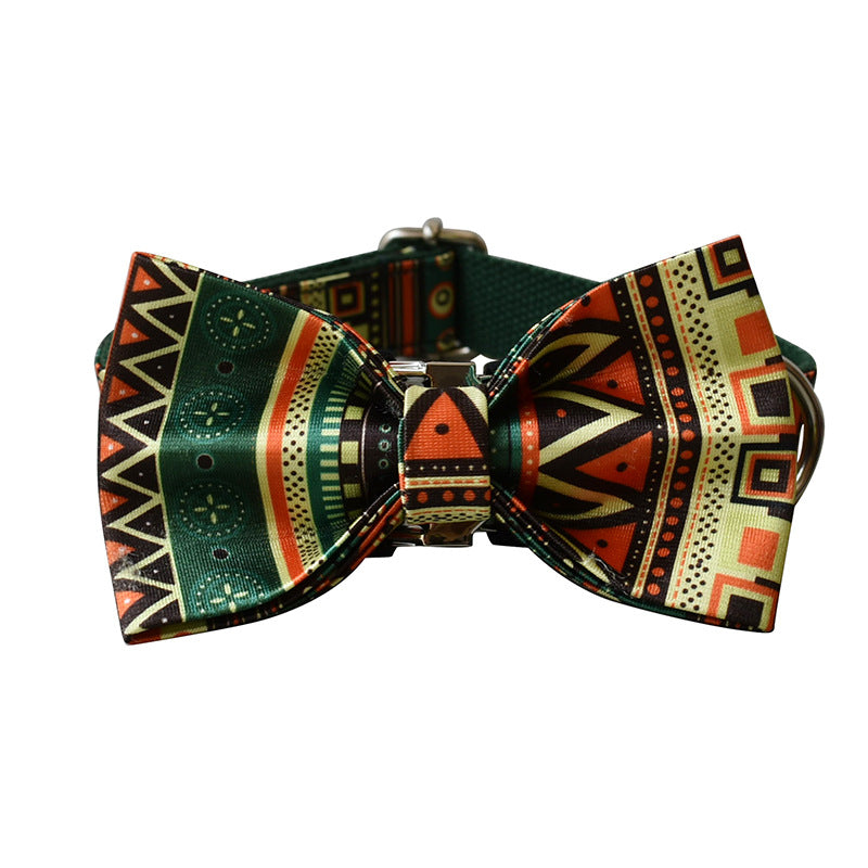 Green Bottom Bohemian Alloy Accessories Bowknot Collar Pet Leash