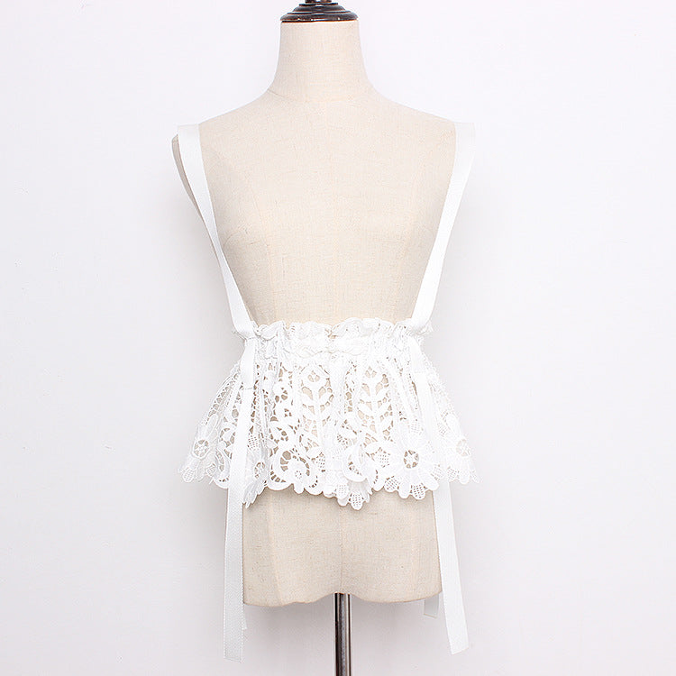 Breathable Printed Lace Wide Mesh Gauze Girdle Women's Suspender-style T-shirt Skirt Dress Belt