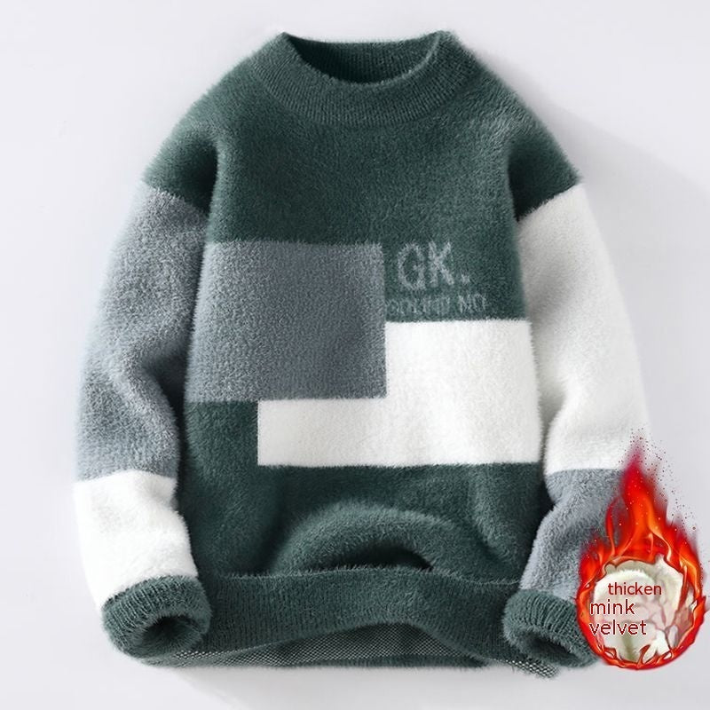 Mink Sweater Men's Warm Bottoming Shirt Trendy Sweater